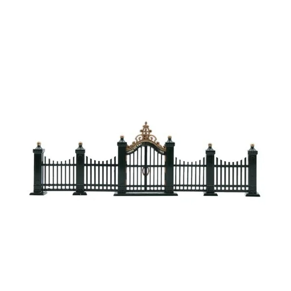 DEPT 56 HERITAGE VILLAGE COLLECTION WROUGHT IRON‎ GATE AND FENCE WITH EXTENSIONS